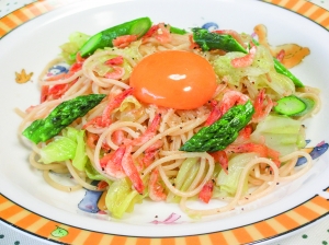 新キャベツと桜えびのパスタ