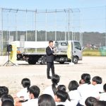 湯梨浜中学校で自転車交通安全教室を開きました