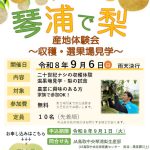 ≪参加者募集≫ 倉吉梨産地体験会~収穫体験・選果場見学を実施します~
